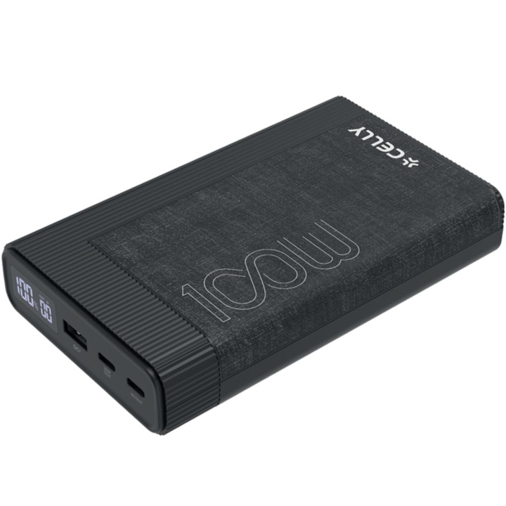 Celly Powerbank PD 100W 20.000 mAh Svart in de groep SMARTPHONE & TABLETS / Opladers & Kabels / Powerbanks bij TP E-commerce Nordic AB (C33773)