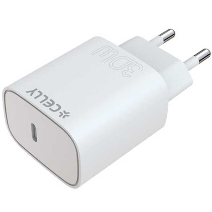 Celly USB-laddare USB-C PD 30W Vit in de groep SMARTPHONE & TABLETS / Opladers & Kabels / Wandoplader / Wandoplader Type C bij TP E-commerce Nordic AB (C33776)