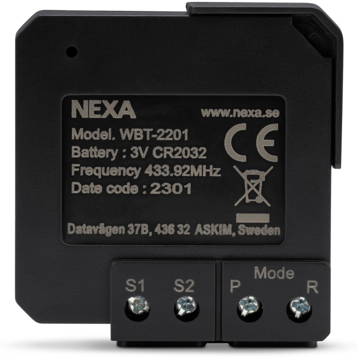 nexa WBT-2201 Inbyggnadsändare batteri På/Av/Dimmer 2 kanaler in de groep HUISHOUDEN & TUIN / Smart home / Slimme sensoren bij TP E-commerce Nordic AB (C33829)