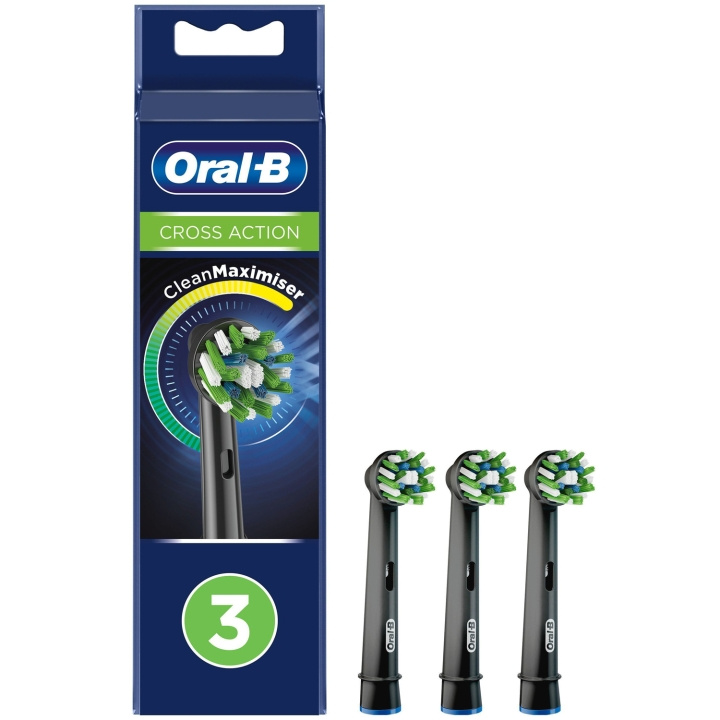 Oral B Borsthuvud Cross Action Black 3st in de groep BEAUTY & HEALTH / Mondverzorging / Elektrische tandenborstelaccessoires bij TP E-commerce Nordic AB (C33848)