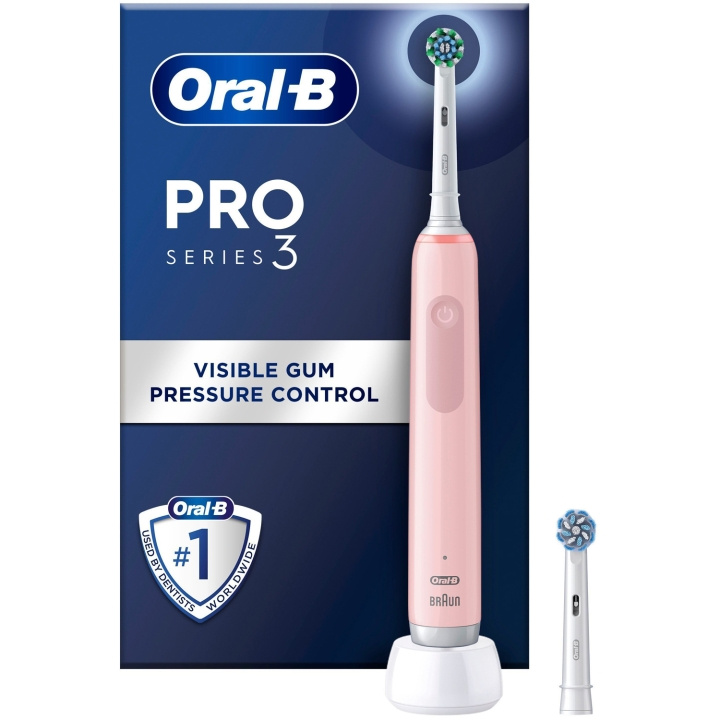 Oral B Eltandborste Pro3 Pink + Extra Refill in de groep BEAUTY & HEALTH / Mondverzorging / Elektrische tandenborstels bij TP E-commerce Nordic AB (C33851)