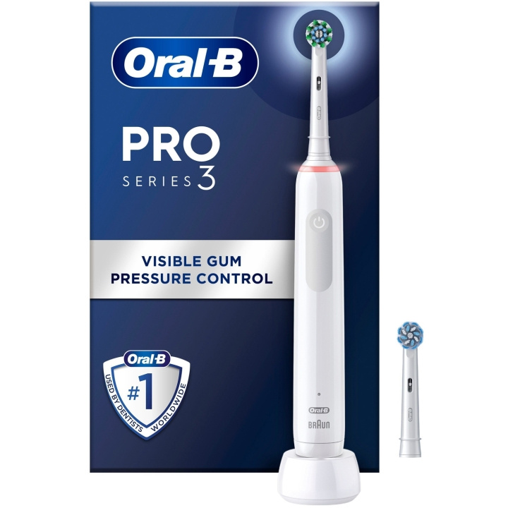 Oral B Eltandborste Pro3 White + Extra Refill in de groep BEAUTY & HEALTH / Mondverzorging / Elektrische tandenborstels bij TP E-commerce Nordic AB (C33852)