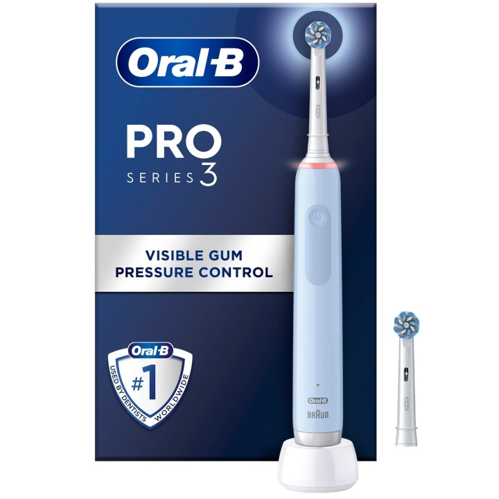 Oral B Eltandborste Pro3 Blue + Extra Refill in de groep BEAUTY & HEALTH / Mondverzorging / Elektrische tandenborstels bij TP E-commerce Nordic AB (C33854)