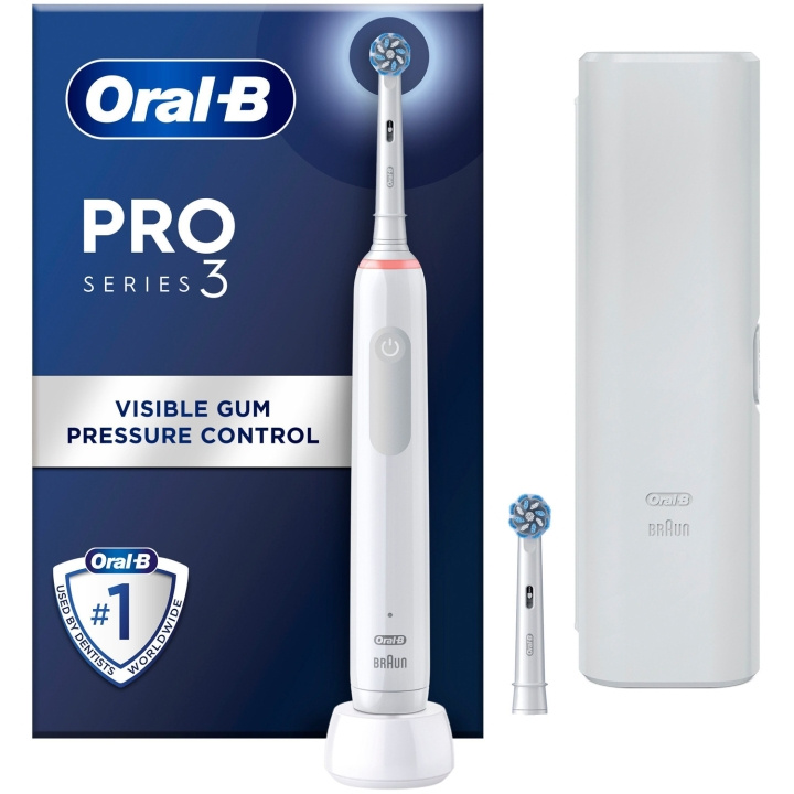 Oral B Eltandborste Pro3 White + Extra Refill + TC in de groep BEAUTY & HEALTH / Mondverzorging / Elektrische tandenborstels bij TP E-commerce Nordic AB (C33856)