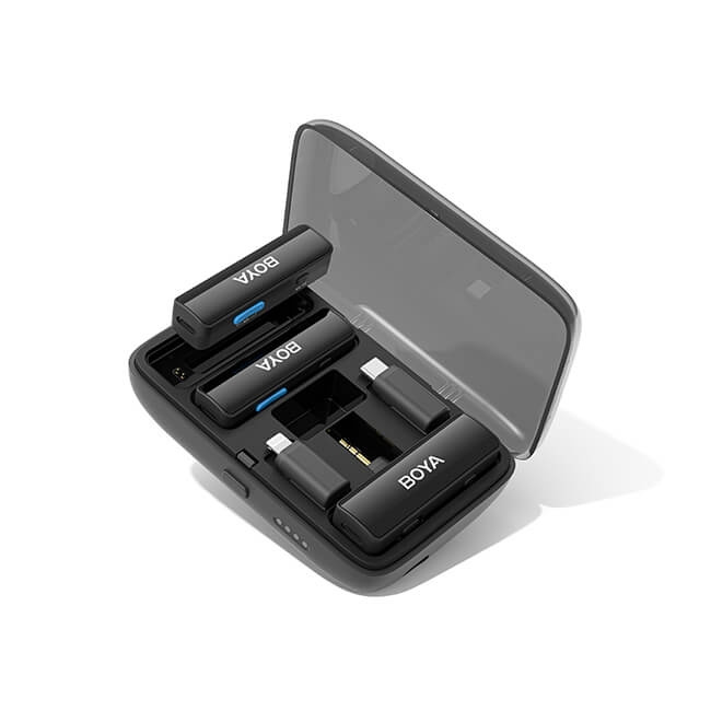 BOYA Trådlöst Mikrofonsystem BOYALINK X2, 3.5mm, Lightning & USB-C in de groep HOME ELECTRONICS / Audio & Beeld / Handmicrofoons bij TP E-commerce Nordic AB (C34642)