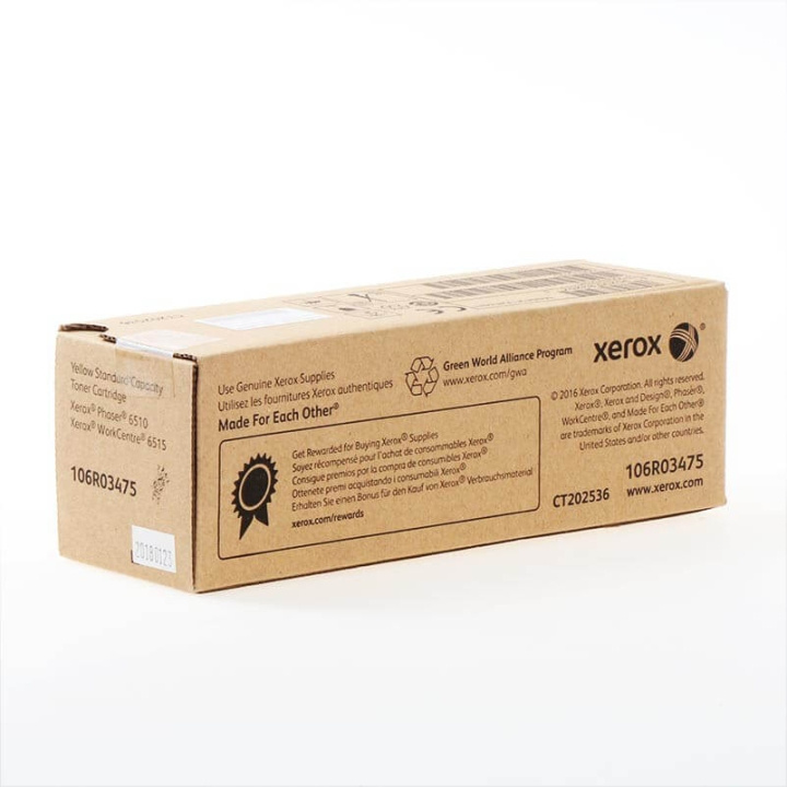 Xerox Toner 106R03475 Gul in de groep COMPUTERS & RANDAPPARATUUR / Printers & Accessoires / Inkt & Toner / Toner / Xerox bij TP E-commerce Nordic AB (C35123)