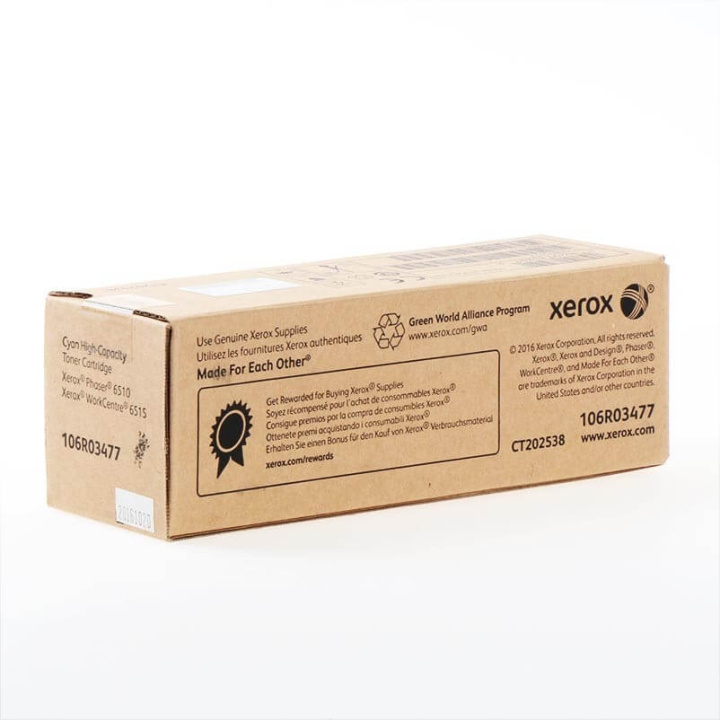 Xerox Toner 106R03477 Cyan Hög Kapacitet in de groep COMPUTERS & RANDAPPARATUUR / Printers & Accessoires / Inkt & Toner / Toner / Xerox bij TP E-commerce Nordic AB (C35125)