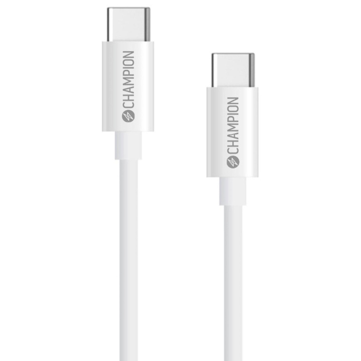 Champion USB-C Kabel 60W 1m Vit in de groep SMARTPHONE & TABLETS / Opladers & Kabels / Kabels / Kabels Type C bij TP E-commerce Nordic AB (C35386)