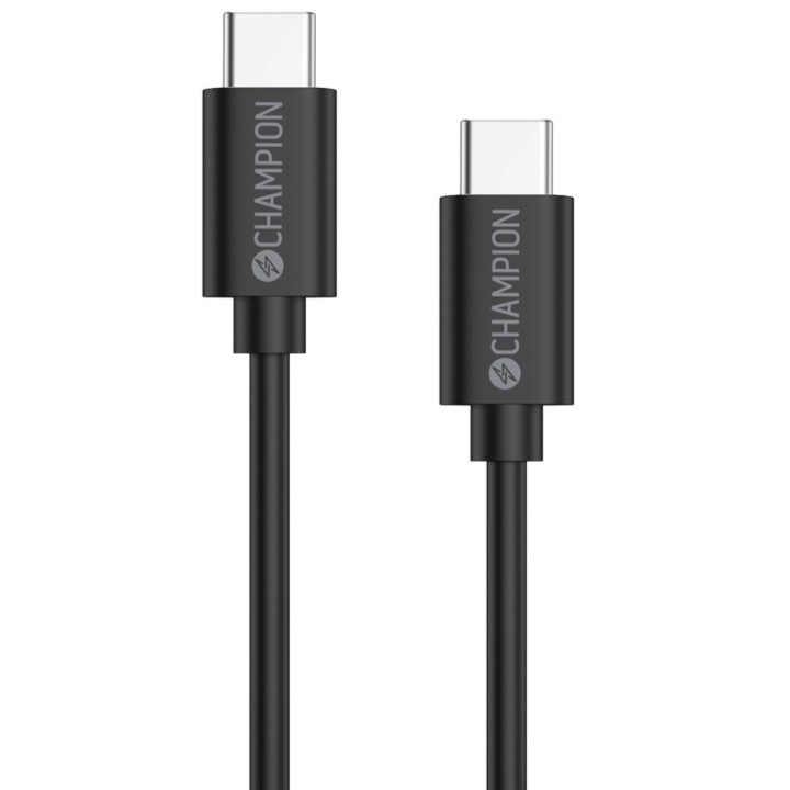 Champion USB-C Kabel 60W 3m Svart in de groep SMARTPHONE & TABLETS / Opladers & Kabels / Kabels / Kabels Type C bij TP E-commerce Nordic AB (C35388)