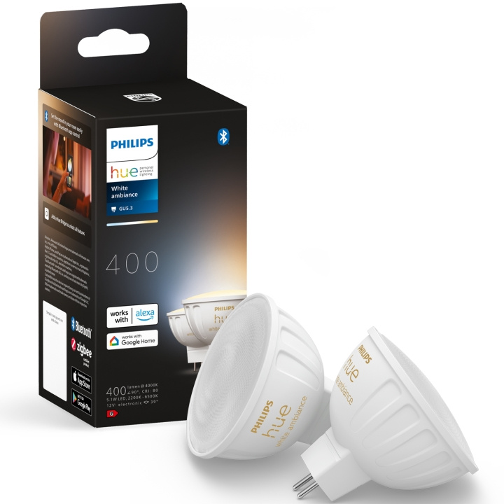 Philips Hue White Ambiance GU5.3 MR16 12V 400lm 2-pack in de groep HUISHOUDEN & TUIN / Smart home / Slimme verlichting bij TP E-commerce Nordic AB (C35391)