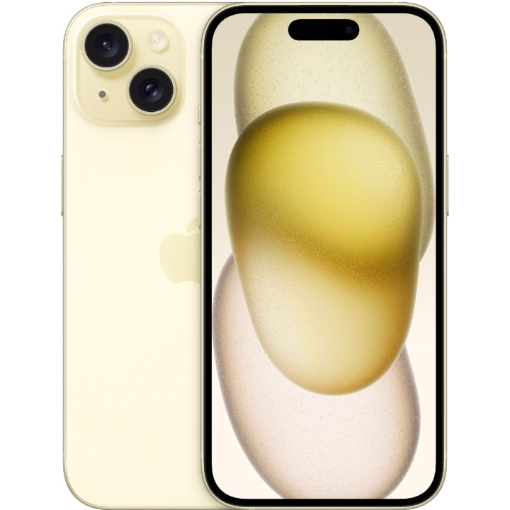 Apple iPhone 15 256GB Yellow in de groep SMARTPHONE & TABLETS / Mobiele telefoons & smartphones bij TP E-commerce Nordic AB (C35405)