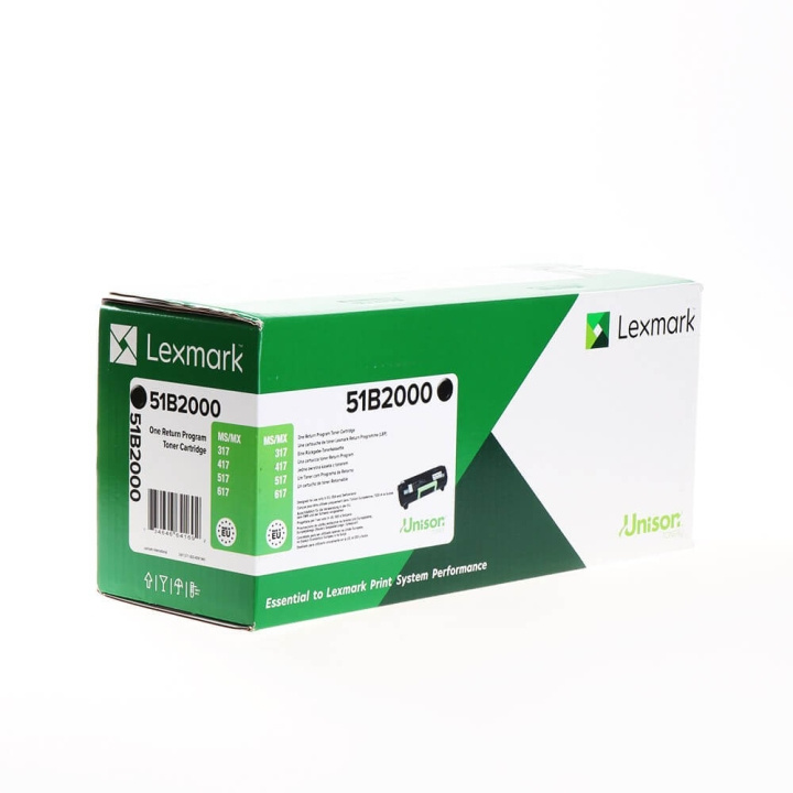 Lexmark Toner 51B2000 Svart, Return in de groep COMPUTERS & RANDAPPARATUUR / Printers & Accessoires / Inkt & Toner / Toner / Lexmark bij TP E-commerce Nordic AB (C36664)