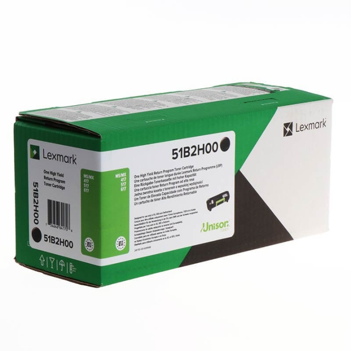 Lexmark Toner 51B2H00 Svart High Yield, Return in de groep COMPUTERS & RANDAPPARATUUR / Printers & Accessoires / Inkt & Toner / Toner / Lexmark bij TP E-commerce Nordic AB (C36665)