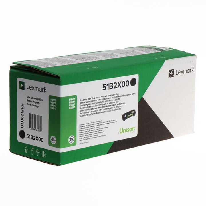 Lexmark Toner 51B2X00 Svart Extra High Yield, Return in de groep COMPUTERS & RANDAPPARATUUR / Printers & Accessoires / Inkt & Toner / Toner / Lexmark bij TP E-commerce Nordic AB (C36666)