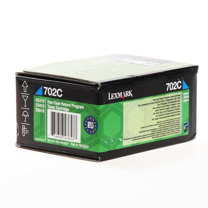 Lexmark Toner 70C20C0 702 Cyan, Retur in de groep COMPUTERS & RANDAPPARATUUR / Printers & Accessoires / Inkt & Toner / Toner / Lexmark bij TP E-commerce Nordic AB (C36689)