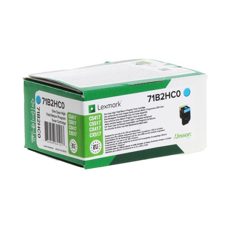 Lexmark Toner 71B2HC0 Cyan High Yield, Return in de groep COMPUTERS & RANDAPPARATUUR / Printers & Accessoires / Inkt & Toner / Toner / Lexmark bij TP E-commerce Nordic AB (C36701)