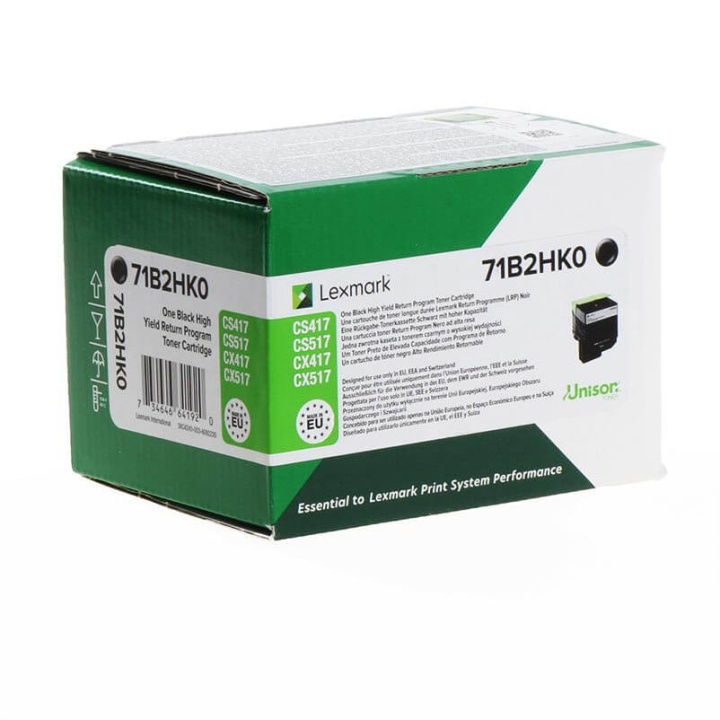 Lexmark Toner 71B2HK0 Svart High Yield, Return in de groep COMPUTERS & RANDAPPARATUUR / Printers & Accessoires / Inkt & Toner / Toner / Lexmark bij TP E-commerce Nordic AB (C36702)