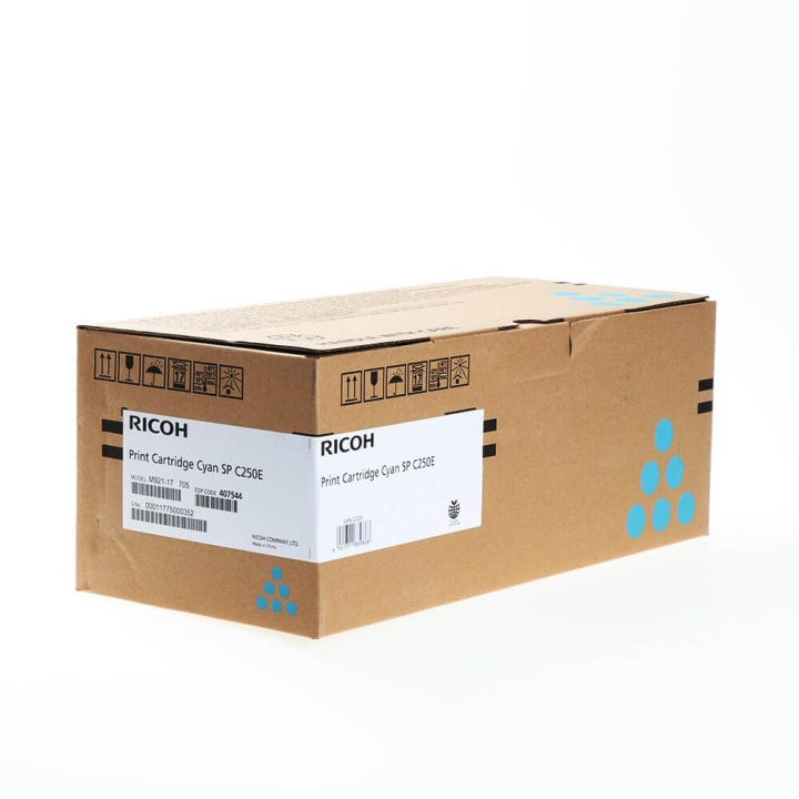 Ricoh Toner 407544 SP C250E Cyan in de groep COMPUTERS & RANDAPPARATUUR / Printers & Accessoires / Inkt & Toner / Toner / Ricoh bij TP E-commerce Nordic AB (C36964)