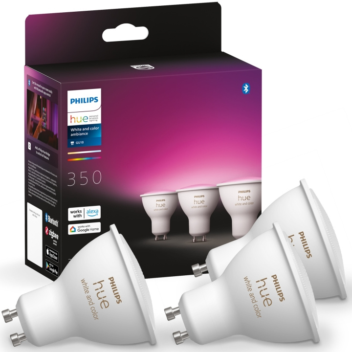 Philips Hue White and Color Ambiance GU10 3-pack in de groep HUISHOUDEN & TUIN / Smart home / Slimme verlichting bij TP E-commerce Nordic AB (C37683)