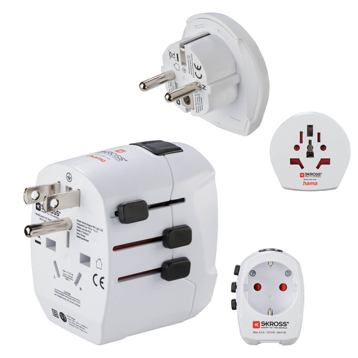 Hama Reseadapter Världen Pro Light USB 3-stift in de groep HUISHOUDEN & TUIN / Elektriciteit & Verlichting / Reisadapters bij TP E-commerce Nordic AB (C38374)