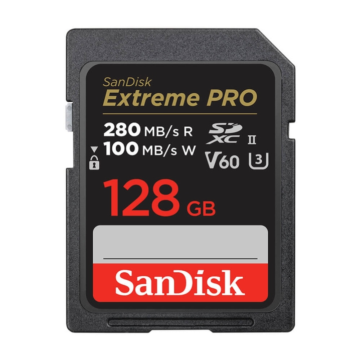 SanDisk Extreme Pro 128GB 280MB/s V60 C10 UHS-II in de groep HOME ELECTRONICS / Opslagmedia / Geheugenkaarten / SD/SDHC/SDXC bij TP E-commerce Nordic AB (C38407)