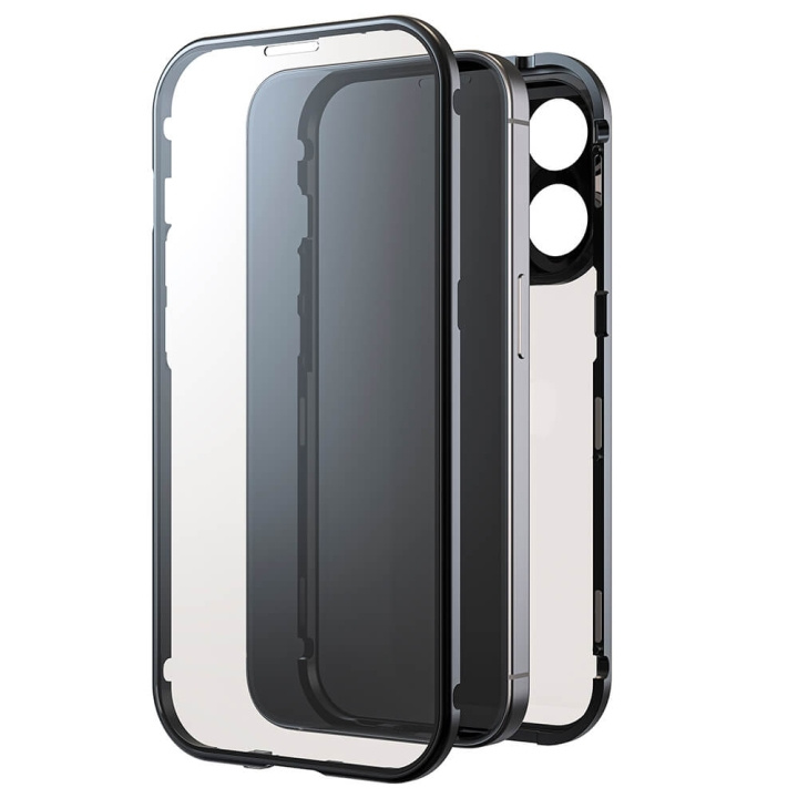 Hama Black Rock 360° Mobilfodral Glas iPhone 15 Pro Transp/Svart in de groep SMARTPHONE & TABLETS / Mobielbescherming / Apple / iPhone 15 bij TP E-commerce Nordic AB (C38444)