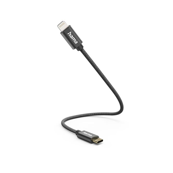 HAMA Charging Cable USB-C to Lightning 0.2m Black in de groep SMARTPHONE & TABLETS / Opladers & Kabels / Kabels / Kabels Type C bij TP E-commerce Nordic AB (C38749)