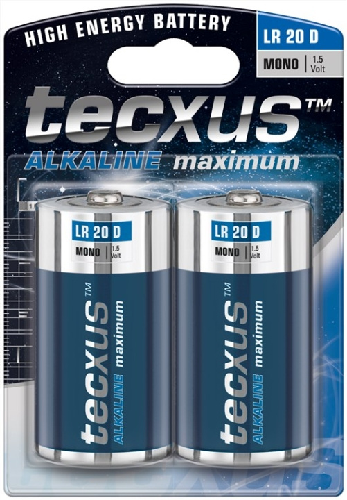 tecxus LR20/D (Mono) batterij, 2 stks. blister Alkali-mangaan batterij (alkaline), 1,5 V in de groep HOME ELECTRONICS / Batterijen & Opladers / Batterijen / Overigen bij TP E-commerce Nordic AB (C38848)