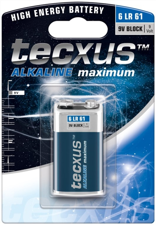 tecxus 6LR61/6LP3146/9 V Block batterij, 1 stk. blister Alkali-mangaan batterij (alkaline), 9 V in de groep HOME ELECTRONICS / Batterijen & Opladers / Batterijen / Knoopcel bij TP E-commerce Nordic AB (C38849)