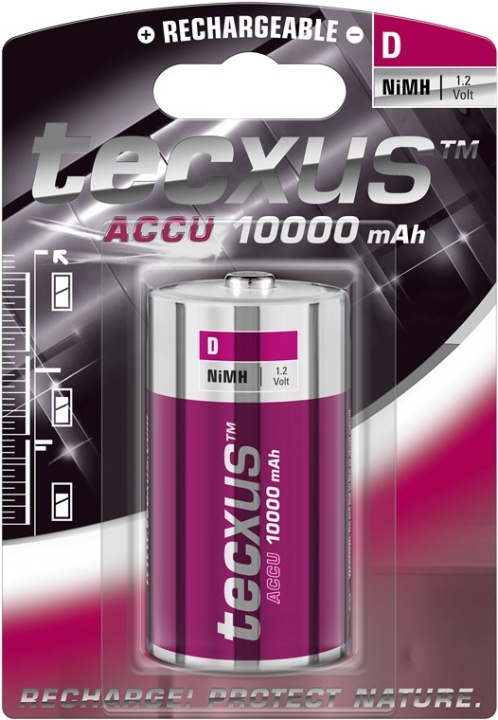 tecxus D (Mono)/HR20 oplaadbare batterij - 10000 mAh, 1 stk. blister Nikkel-metaalhydride-accu (NiMH), 1,2 V in de groep HOME ELECTRONICS / Batterijen & Opladers / Batterijen / Overigen bij TP E-commerce Nordic AB (C38850)