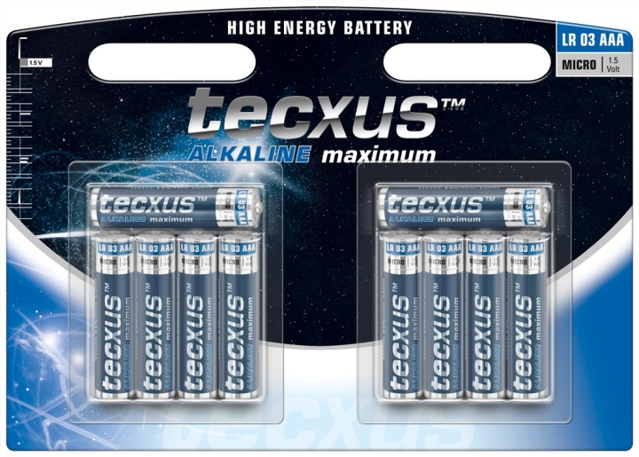 tecxus LR03/AAA (Micro) batterij, 10 stks. blister Alkali-mangaan batterij (alkaline), 1,5 V in de groep HOME ELECTRONICS / Batterijen & Opladers / Batterijen / AAA bij TP E-commerce Nordic AB (C38852)