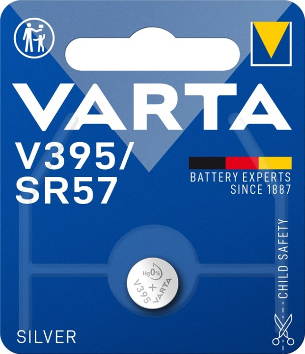Varta SR57 (V395) batterij, 1 stk. blister zilveroxide-zink knoopcel, 1,55 V in de groep HOME ELECTRONICS / Batterijen & Opladers / Batterijen / Knoopcel bij TP E-commerce Nordic AB (C38855)