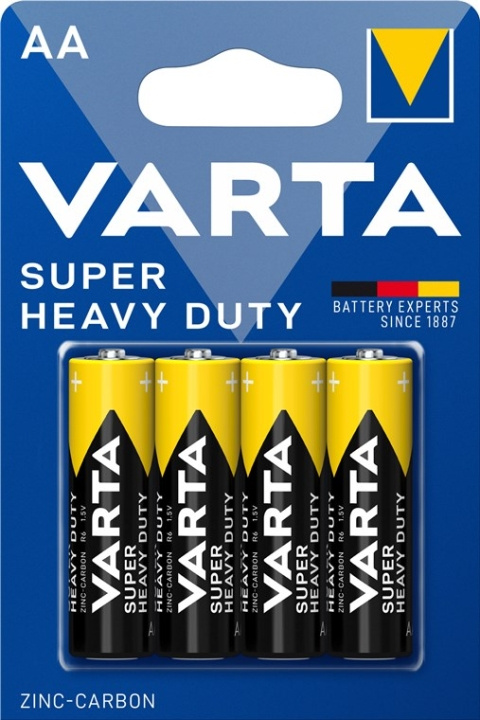 Varta R6/AA (Mignon) (2006) batterij, 4 stks. blister Zink-koolstof-batterij, 1,5 V in de groep HOME ELECTRONICS / Batterijen & Opladers / Batterijen / Batterijen voor hoortoestellen bij TP E-commerce Nordic AB (C38878)