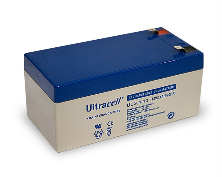 Ultracell Loodaccu 12 V, 3,4 Ah (UL3.4-12) Faston (4,8 mm) Loodaccu, VdS in de groep HOME ELECTRONICS / Batterijen & Opladers / Oplaadbare batterijen / Lood batterijen bij TP E-commerce Nordic AB (C38894)