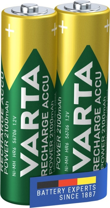Varta AA (Mignon)/HR6 (56706) oplaadbare batterij - 2100 mAh, 2 stks. blister LSD-NiMH-accu (klaar voor gebruik), 1,2 V in de groep HOME ELECTRONICS / Batterijen & Opladers / Oplaadbare batterijen / AA bij TP E-commerce Nordic AB (C38901)
