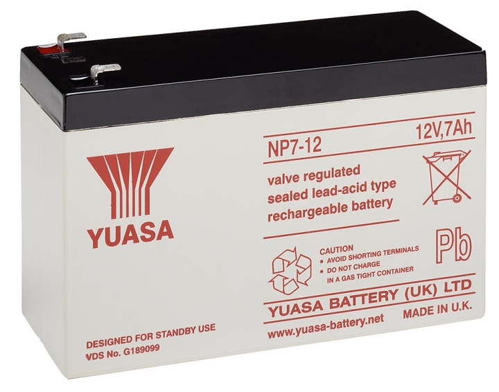 Yuasa Loodaccu 12 V, 7,0 Ah (NP7-12) Loodaccu, VdS in de groep HOME ELECTRONICS / Batterijen & Opladers / Oplaadbare batterijen / Lood batterijen bij TP E-commerce Nordic AB (C38905)
