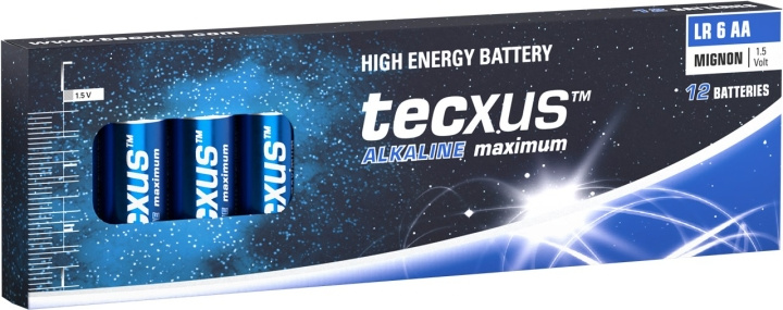 tecxus LR6/AA (Mignon) batterij, 12 stks. box Alkali-mangaan batterij (alkaline), 1,5 V in de groep HOME ELECTRONICS / Batterijen & Opladers / Batterijen / Batterijen voor hoortoestellen bij TP E-commerce Nordic AB (C39059)