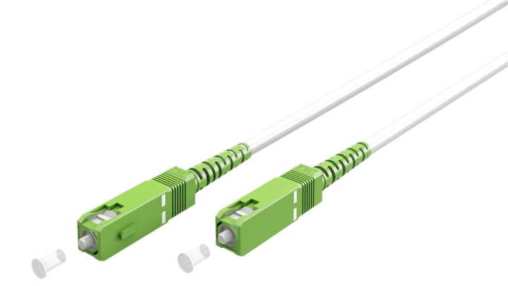 Goobay Glasvezelkabel (FTTH), Singlemode (OS2) White, wit (Simplex), 0,5 m optische vezel, SC-APC (8°) stekker > SC-APC (8°) stekker, halogeenvrije kabelmantel (LSZH) in de groep COMPUTERS & RANDAPPARATUUR / Computerkabels / Netwerkkabels / Glasvezelbekabeling bij TP E-commerce Nordic AB (C39072)