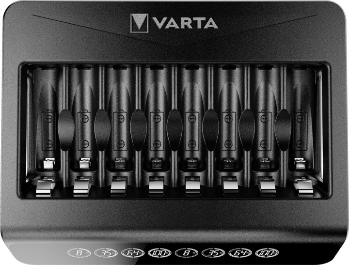 Varta LCD Multi Charger+ (type 57681) laadt tegelijkertijdtot 8x AA- of AAA-batterijen (NiMH) op in de groep HOME ELECTRONICS / Batterijen & Opladers / Batterijoplader bij TP E-commerce Nordic AB (C39147)