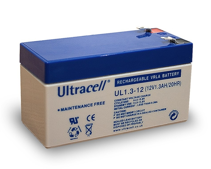 Ultracell Loodaccu 12 V, 1,3 Ah (UL1.3-12) Faston (4,8 mm) Loodaccu, VdS in de groep HOME ELECTRONICS / Batterijen & Opladers / Oplaadbare batterijen / Lood batterijen bij TP E-commerce Nordic AB (C39423)