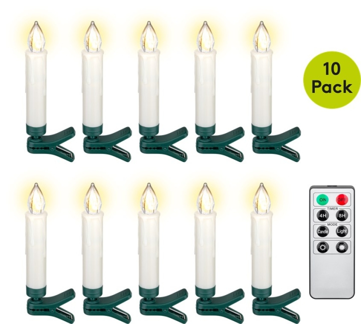 Goobay 10 draadloze LED kerstboomkaarsen met terminals en IR-afstandsbediening voor de bediening van de timer, de lichtmodi en de dimmer in de groep HOME ELECTRONICS / Verlichting / Kerstverlichting bij TP E-commerce Nordic AB (C40077)