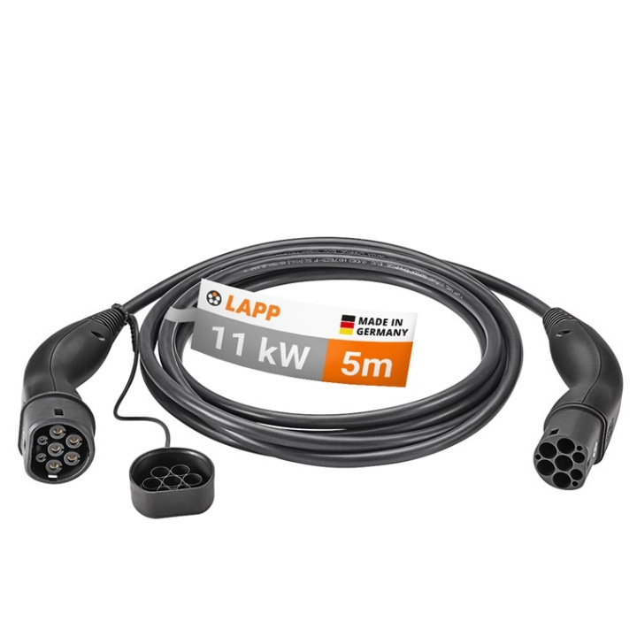 LAPP MOBILITY Laadkabel Type 2, tot 11 kW, 5 m, zwart (5555934001) 20 A, 3-fasen, voor het opladen van hybride en elektrische auto\'s met Type 2-aansluiting in de groep AUTO / Laadkabels & Oplaadboxen voor Elektrische auto bij TP E-commerce Nordic AB (C40188)