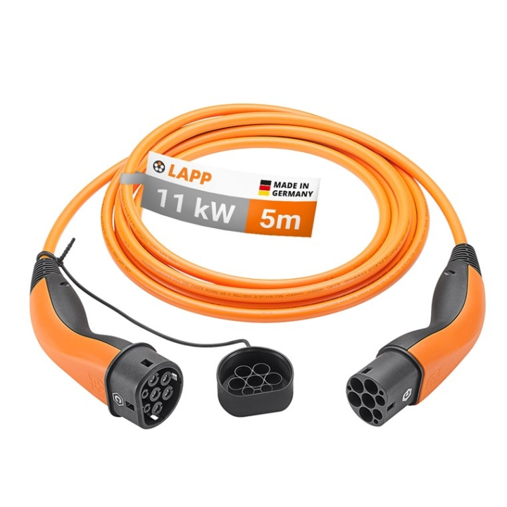 LAPP MOBILITY Laadkabel Type 2, tot 11 kW, 5 m, oranje (5555934025) 20 A, 3-fasen, voor het opladen van hybride en elektrische auto\'s met Type 2-aansluiting in de groep AUTO / Laadkabels & Oplaadboxen voor Elektrische auto bij TP E-commerce Nordic AB (C40194)