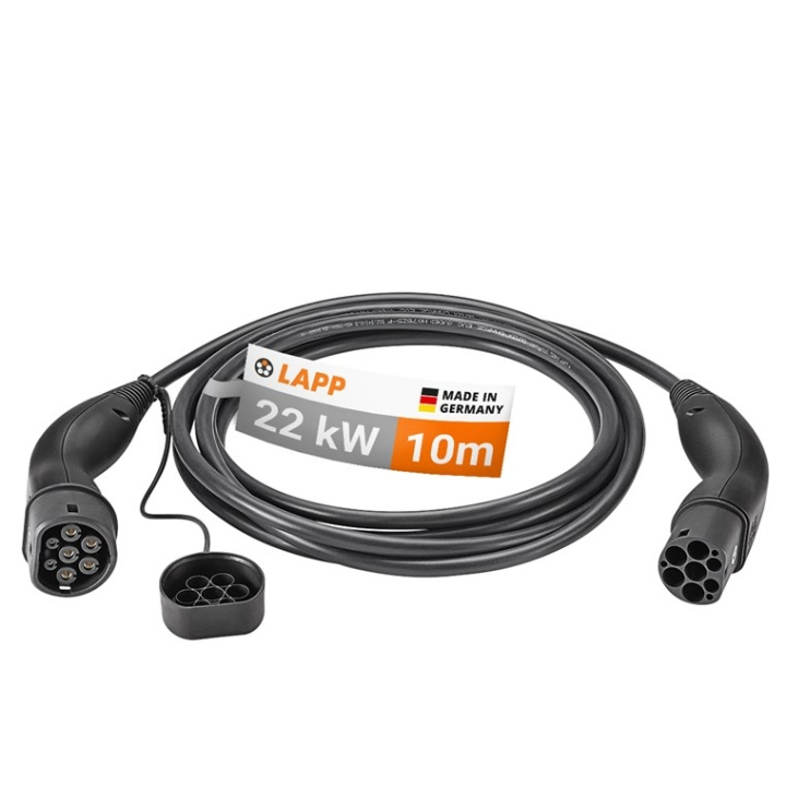 LAPP MOBILITY Laadkabel Type 2, tot 22 kW, 10 m, zwart (5555934032) 32 A, 3-fasen, voor het opladen van hybride en elektrische auto\'s met Type 2-aansluiting in de groep AUTO / Laadkabels & Oplaadboxen voor Elektrische auto bij TP E-commerce Nordic AB (C40210)