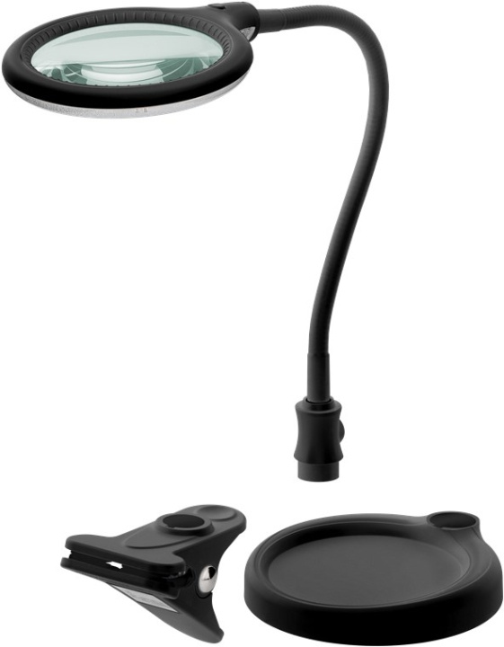 Goobay Led-loeplamp staand/klemmend, 6 W, zwart 480 lm, 100 mm glazen lens, 1,75x vergroting, 3 dioptrieën in de groep HUISHOUDEN & TUIN / Gereedschap / Overig gereedschap & Accessoires bij TP E-commerce Nordic AB (C40236)