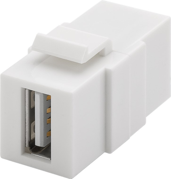 Goobay Keystone-module USB 17,2 mm breedte, 2 x USB 2.0-bus (type A) in de groep COMPUTERS & RANDAPPARATUUR / Computerkabels / Netwerkkabels / Adapters & Geleiderverbindingen bij TP E-commerce Nordic AB (C40294)