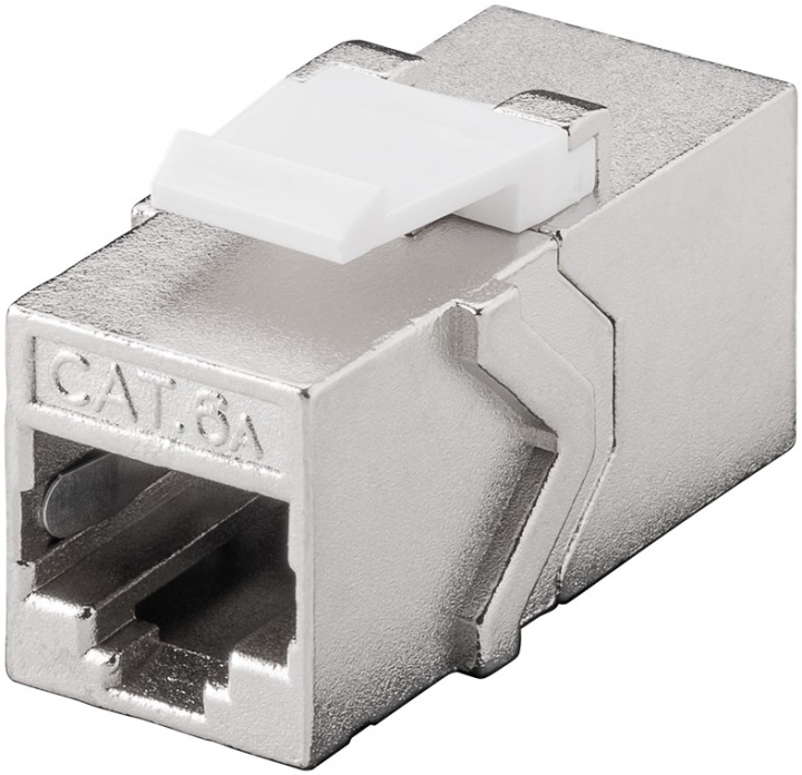 Goobay Keystone modul RJ45 koppeling CAT 6A, STP 14,7 mm breed, 2 x RJ45-bus (8P8C) in de groep COMPUTERS & RANDAPPARATUUR / Computerkabels / Netwerkkabels / Adapters & Geleiderverbindingen bij TP E-commerce Nordic AB (C40312)