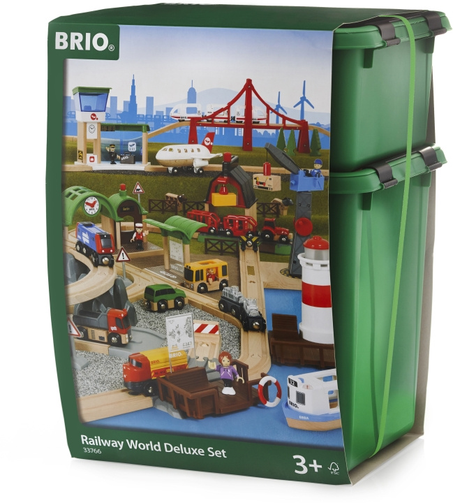 BRIO 33766 - World Deluxe Järnvägsset in de groep SPEELGOED, KINDER- & BABYPRODUCTEN / Speelgoed / Bouwspeelgoed / Brio treinrails bij TP E-commerce Nordic AB (C40395)