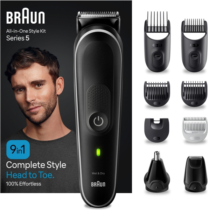 Braun All in One Series 5 MGK5410 9-in-1 -parta- ja vartalotrimmeri in de groep BEAUTY & HEALTH / Haar & Styling / Scheren & Trimmen / Baardtrimmer & Accessoires bij TP E-commerce Nordic AB (C40948)