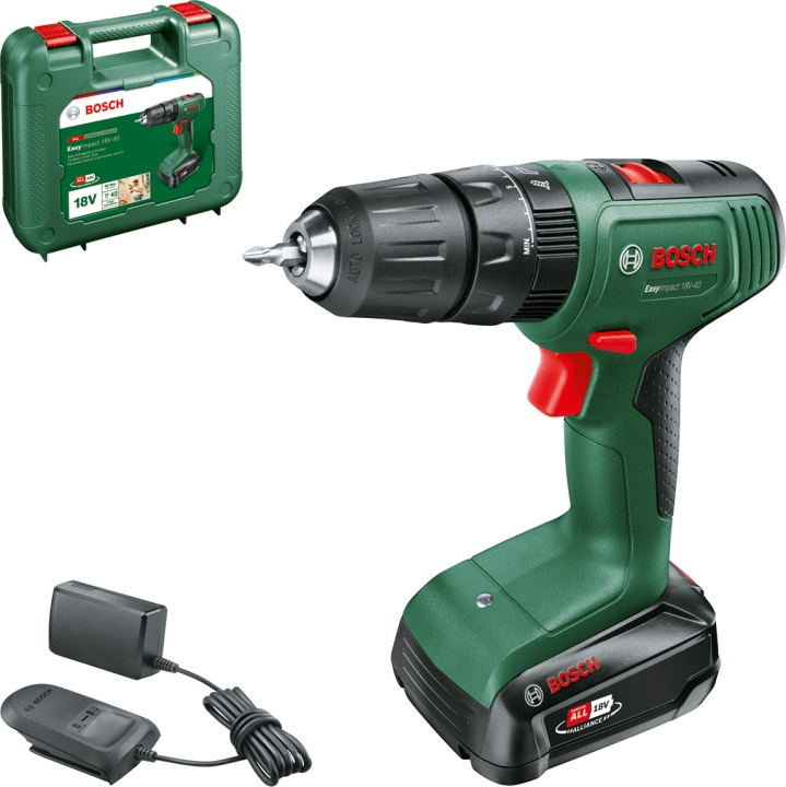 Bosch Power Tools Bosch EasyImpact 18V-40 akkuiskuporakone, 1 x 1,5 Ah + laukku in de groep HUISHOUDEN & TUIN / Gereedschap / Schroevendraaiers bij TP E-commerce Nordic AB (C40961)